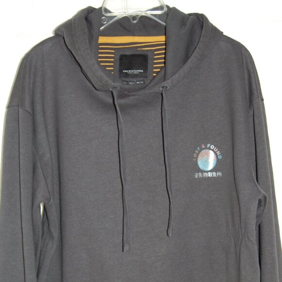 Denim & Flower Gray Hoodie, Men Size L (45" Bust) - Picture 2 of 4